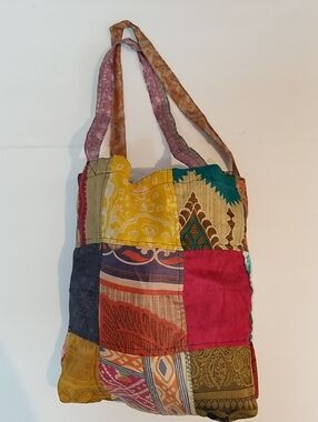 Patchwork Boho Tote Bag in Multicolor - Unbranded